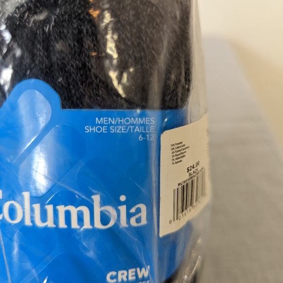 Columbia Men's Crew Socks Gray/Black - Picture 6 of 7